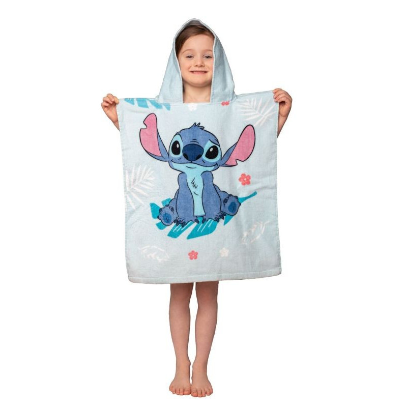 JERRY FABRICS Pončo Lilo and Stitch Blue  Bavlna - Froté, 50/115 cm