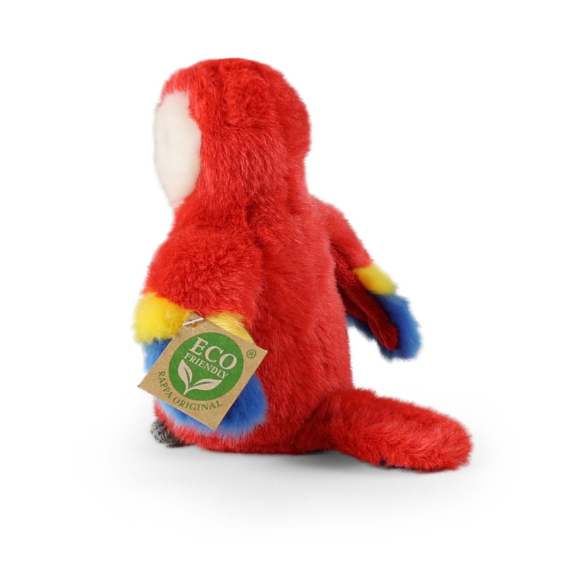 Plyšový papoušek červený ara 16 cm ECO-FRIENDLY