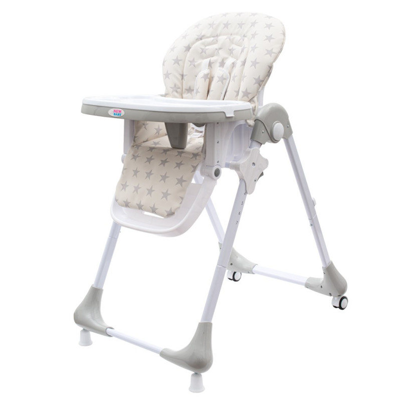 Jídelní židlička NEW BABY Gray Star