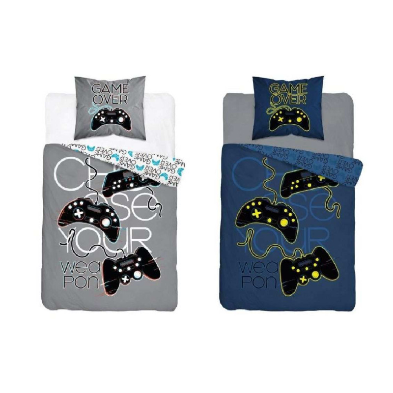 Povlečení Game Over grey svítící