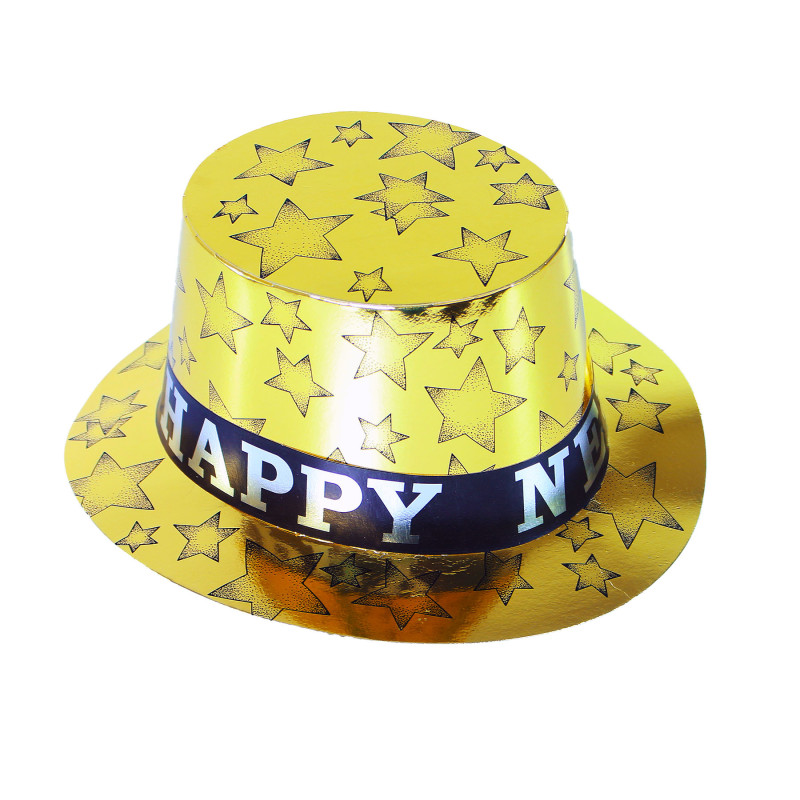 Papírový klobouk HAPPY NEW YEAR 12 ks
