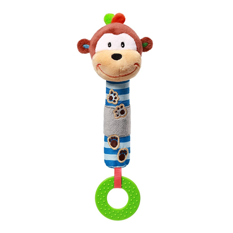 Plyšová pískací hračka s kousátkem Opička