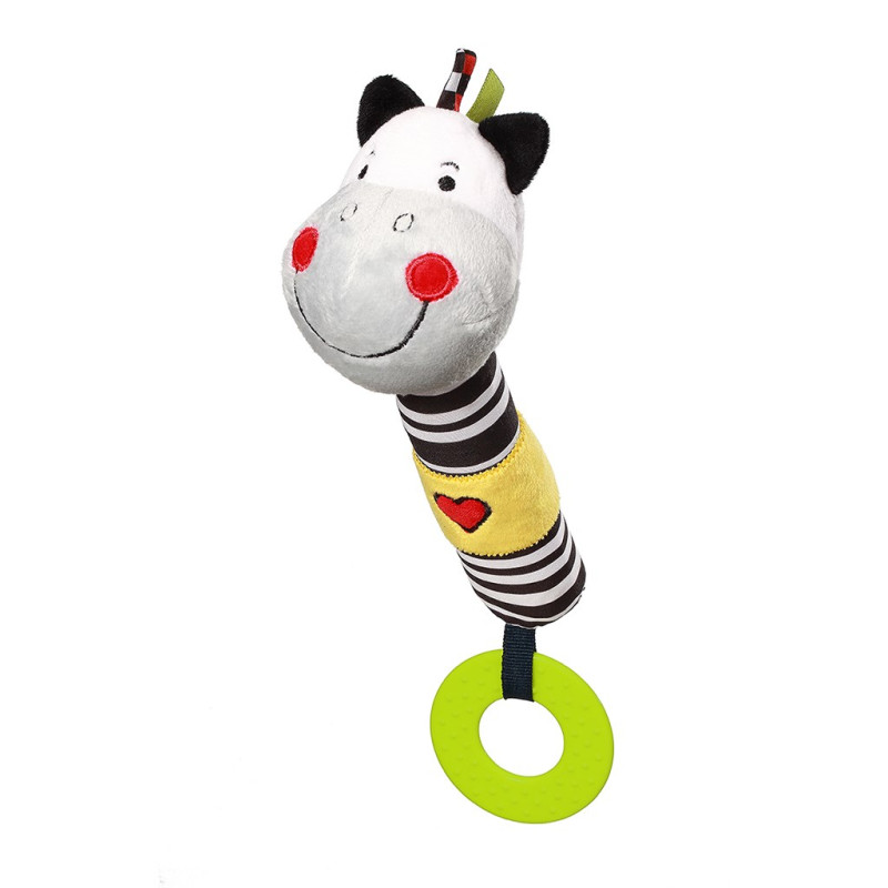 Plyšová pískací hračka s kousátkem Zebra