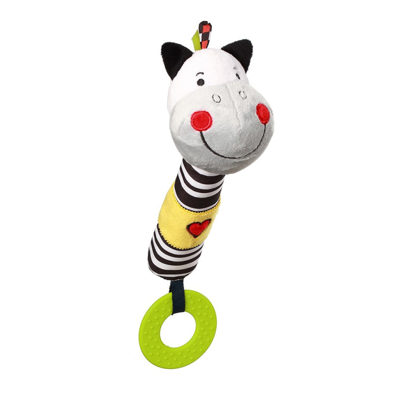 Plyšová pískací hračka s kousátkem Zebra