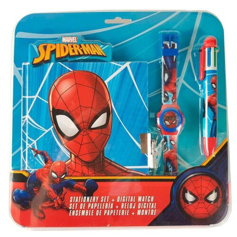 HODINKY, ŠESTIBAREVNÁ PROPISKA A DENÍK Spiderman