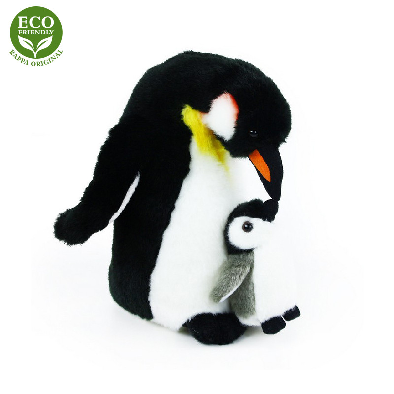 Plyšový tučňák s mládětem 22 cm ECO