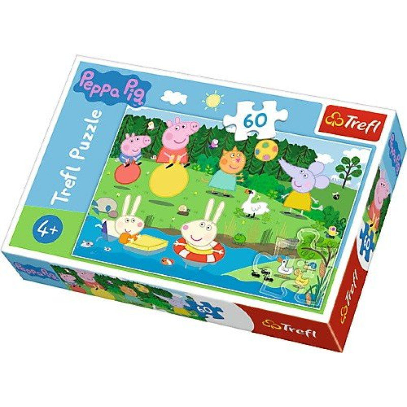 PUZZLE PEPPA PIG U RYBNÍKA 60dílků