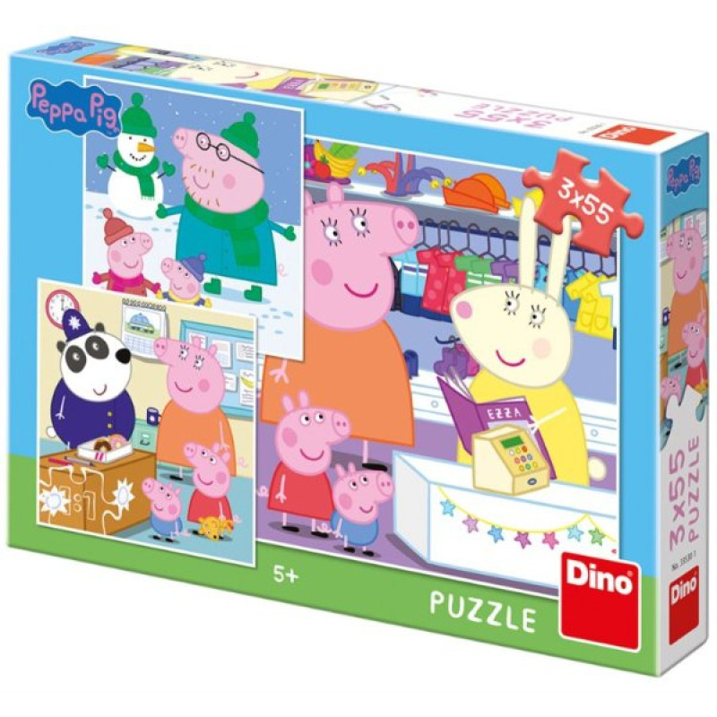 PUZZLE PEPPA PIG  3x55 dílků