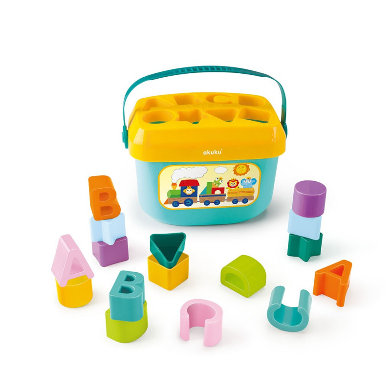 Edukační kbelík s kostkami 16 ks