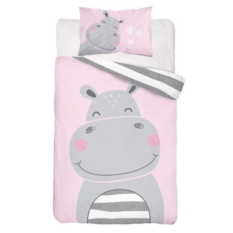 Povlečení do postýlky Hrošík stripe