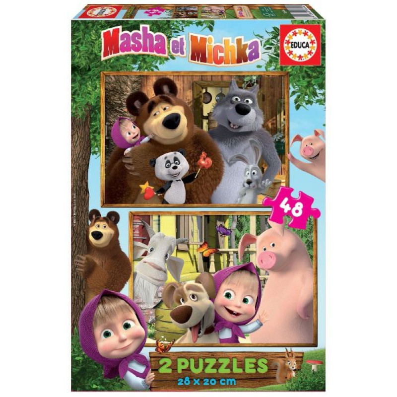 PUZZLE MÁŠA A MEDVĚD 2x48 dílků