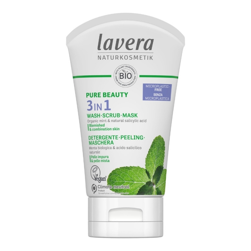 lavera Pure Beauty Čistící gel, peeling a maska 3v1