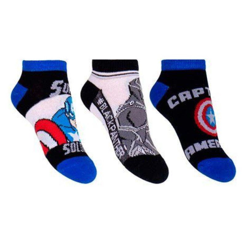 Ponožky Avengers 3 ks Captain America, Black Panter