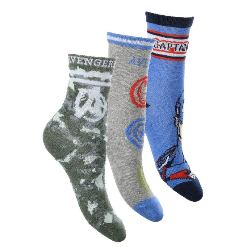 Ponožky Avengers 3 ks šedo-modrá