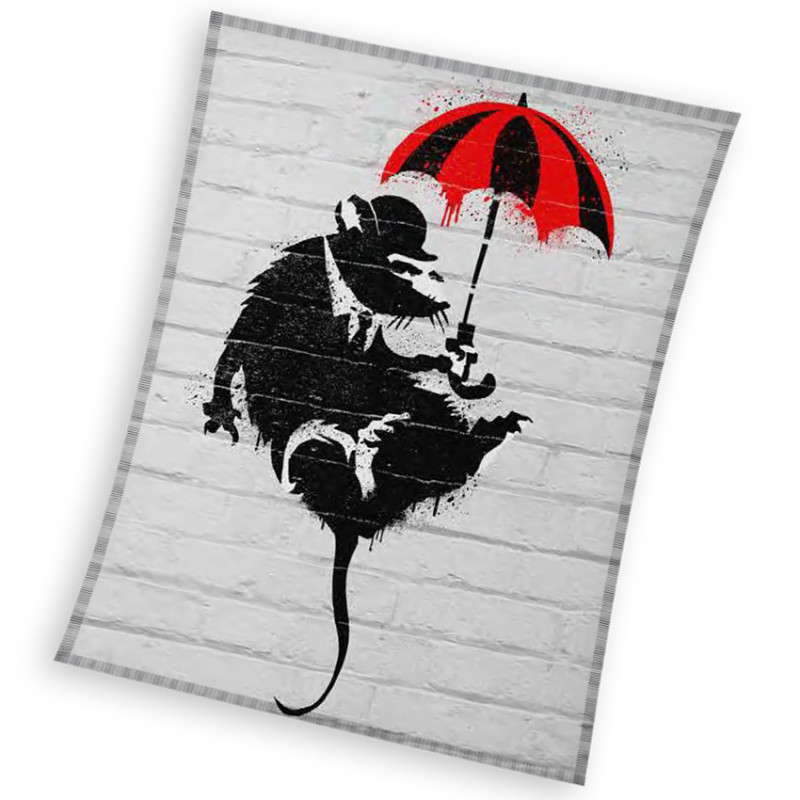 Deka Banksy Krysa s deštníkem