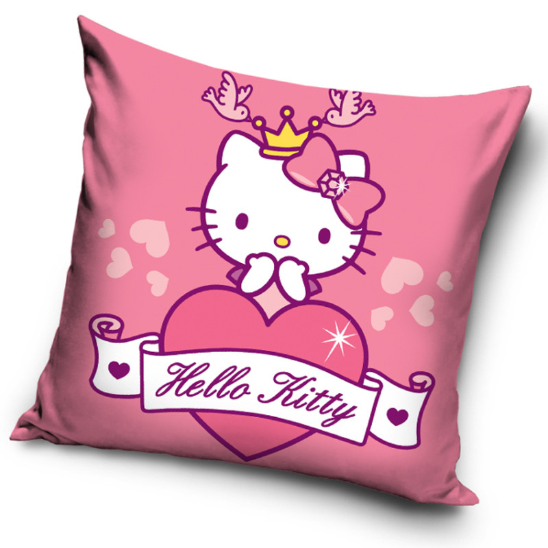 Povlak na polštářek Hello Kitty s korunkou