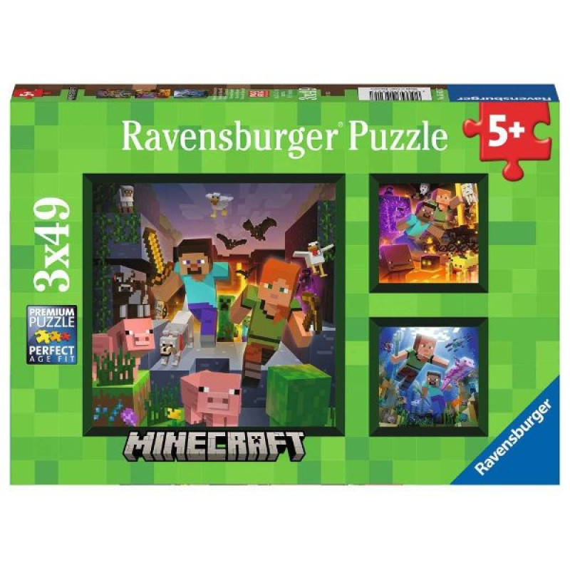 Puzzle Minecraft 3x49 dílků