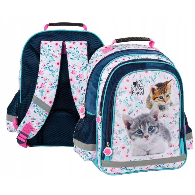 Školní sada koťata - batoh, vak, desky, kreativní kufřík