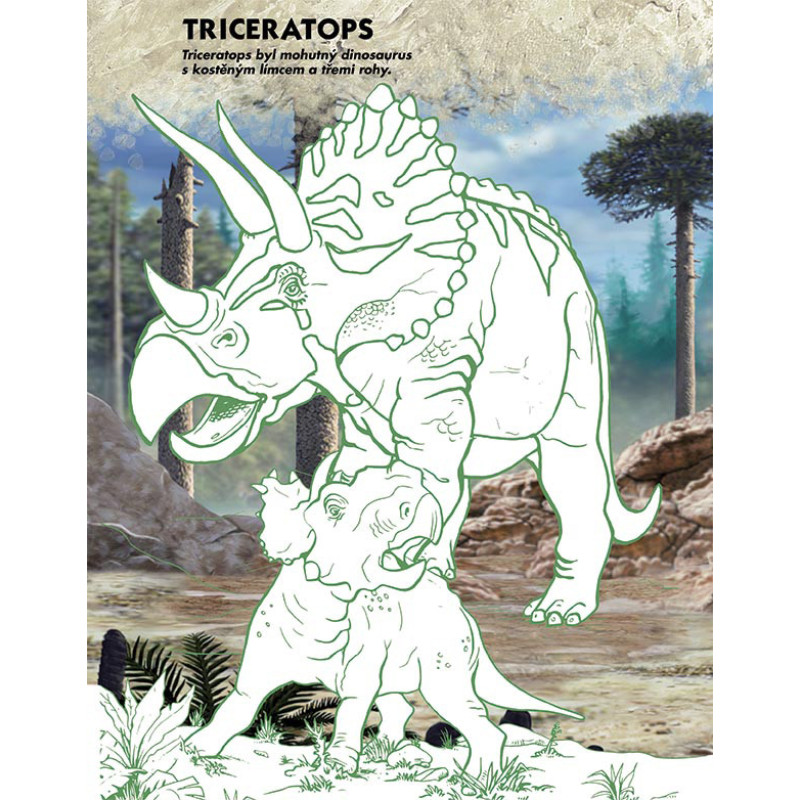 Omalovánka s tetováním Dinosauři