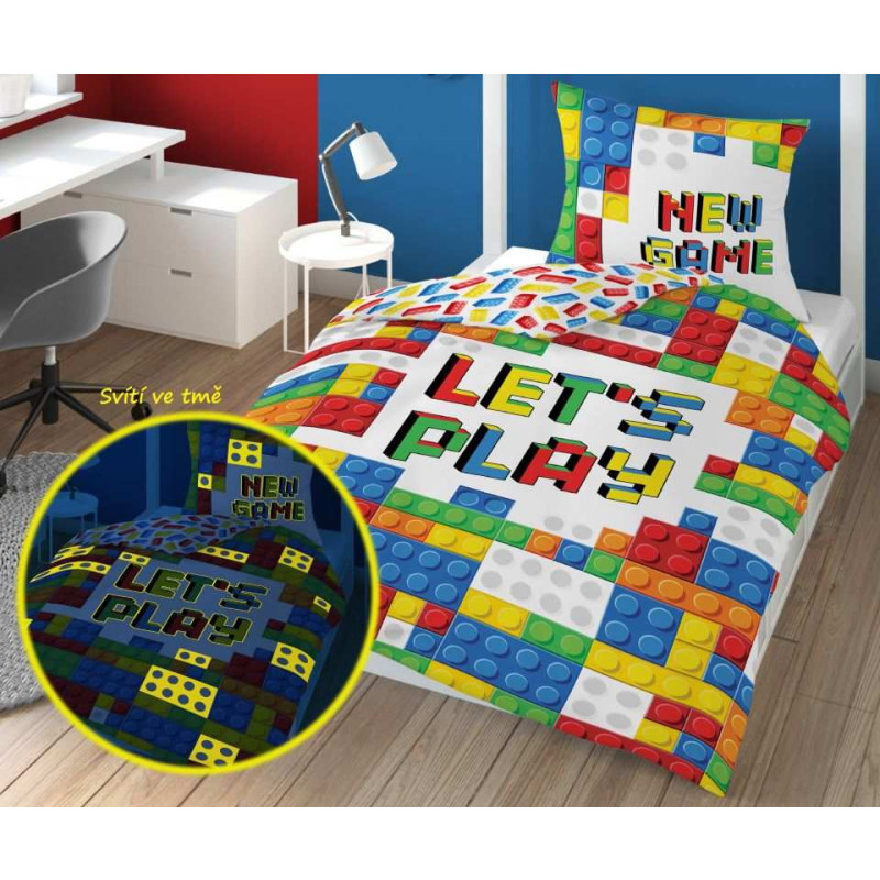 Povlečení Kostky Lets Play svítící