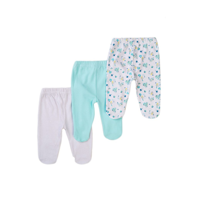 Kalhoty kojenecké 3pack, Minoti, Snail 12, modrá