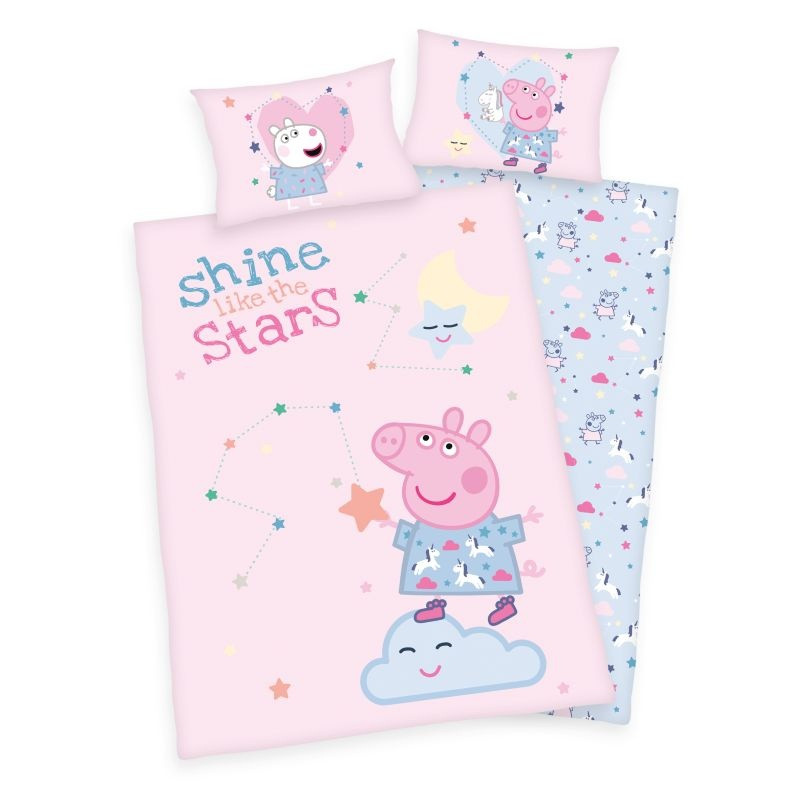 Povlečení do postýlky Peppa Pig Stars Bio