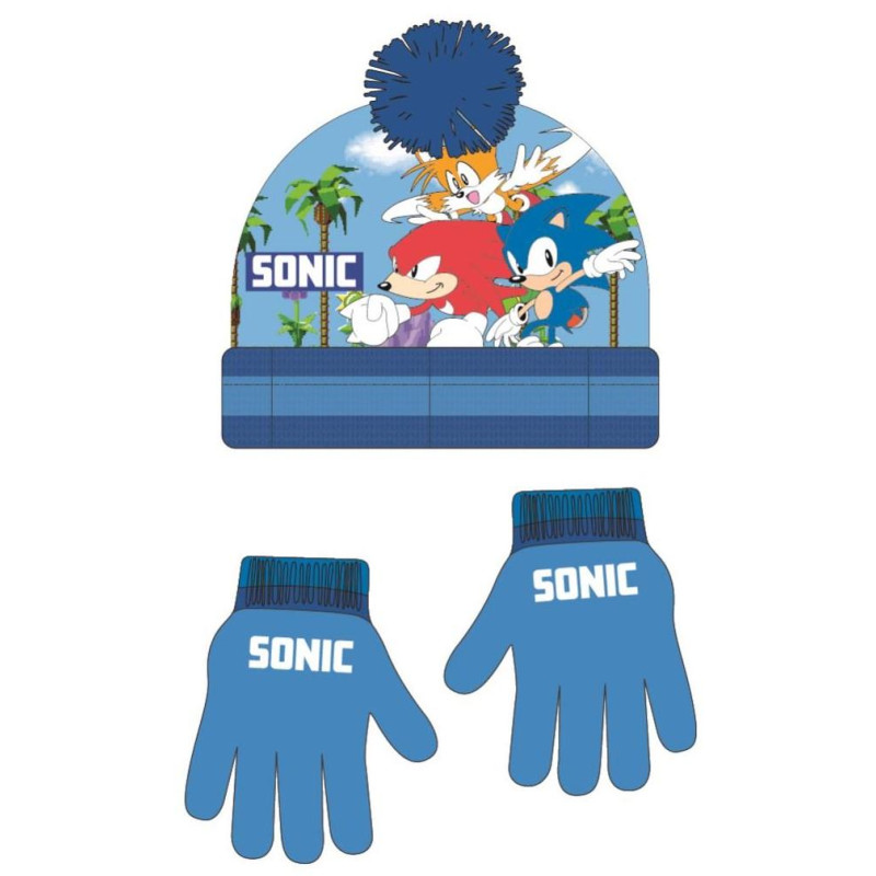 Čepice a rukavice Sonic