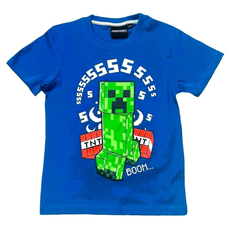 TRIČKO MINECRAFT Creeper TNT modrá