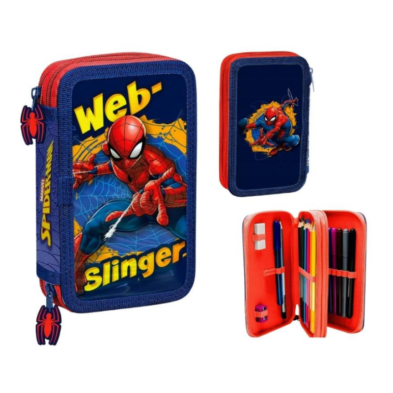 Vybavený Dvoupatrový Penál Spiderman Web - Slinger