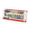 Kovová česká retro tramvaj modrá 16 cm-otevírací dveře