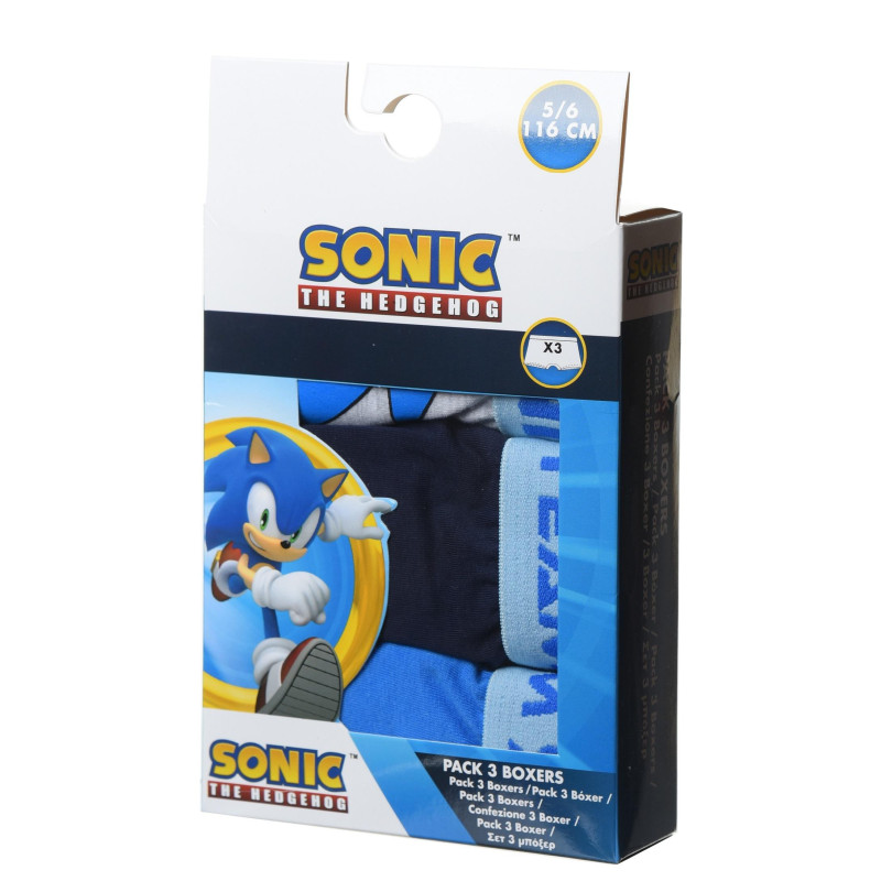 Sada 2 Ks Boxerky Sonic Zlaté Kroužky