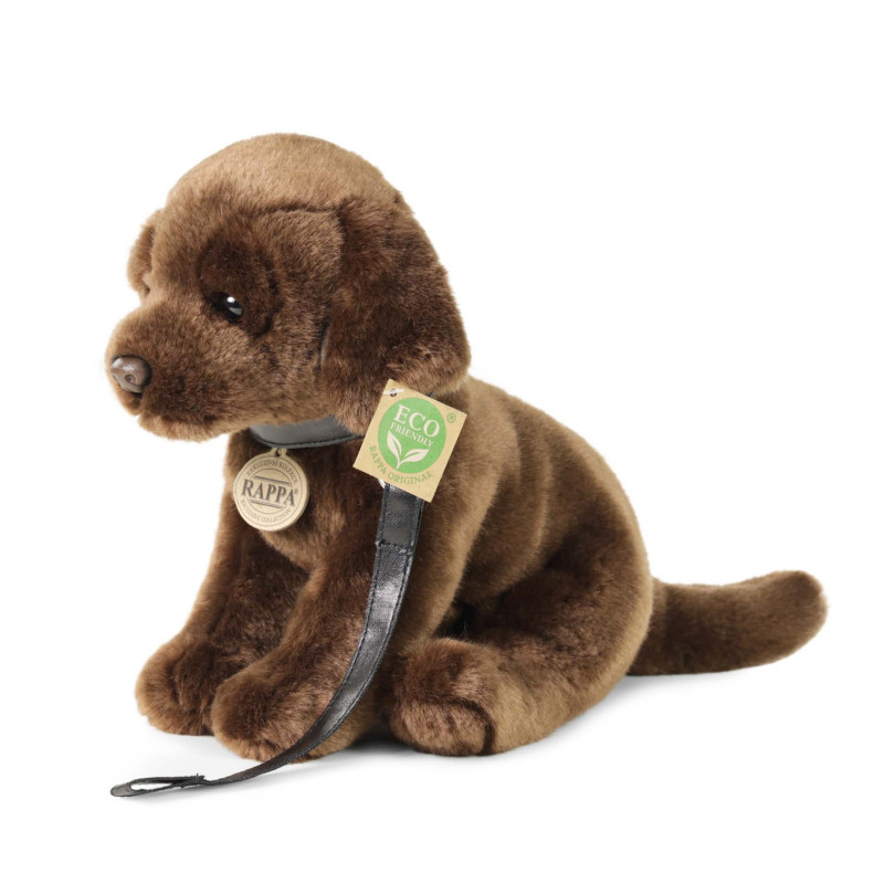 Plyšový pes labrador hnědý s vodítkem 25 cm ECO-FRIENDLY