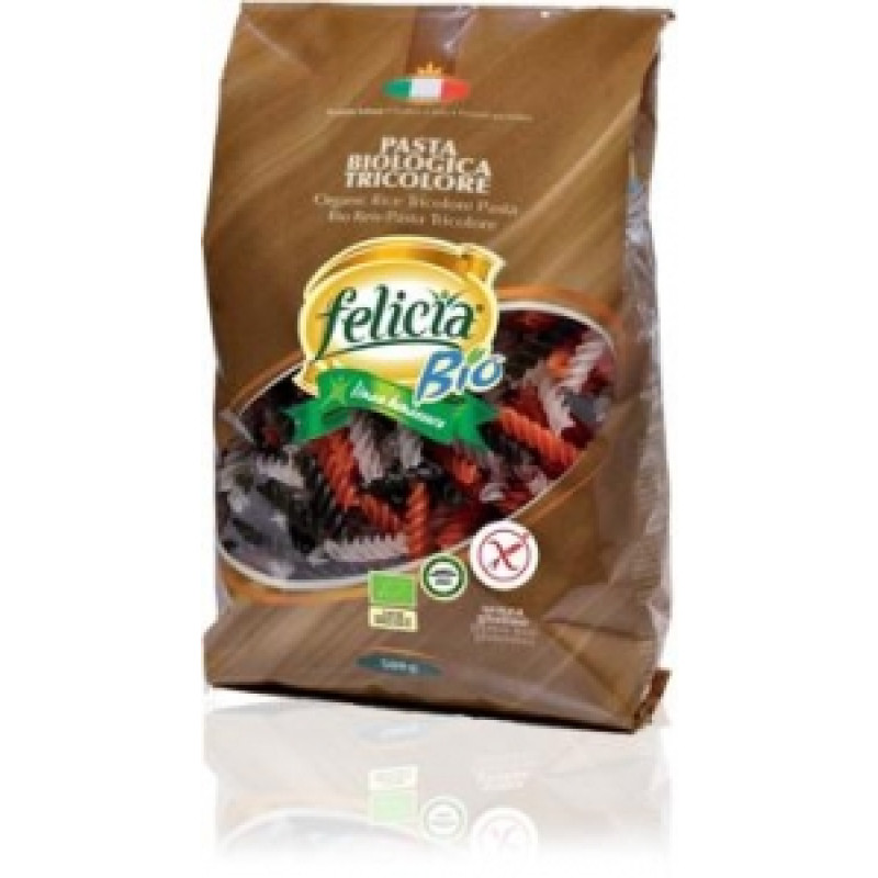 BIO Rýžové Fusilli Tricolore (s rajčaty a špenátem) 500g