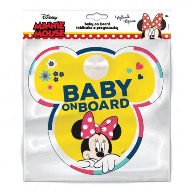 Cedulka s přísavkou Dítě v autě Minnie Mouse