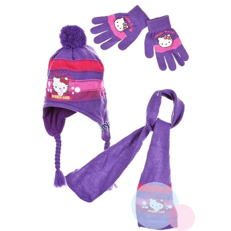 Šála, čepice a rukavice Hello Kitty