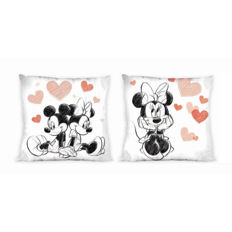 Povlak na polštářek Mickey a Minnie srdíčka