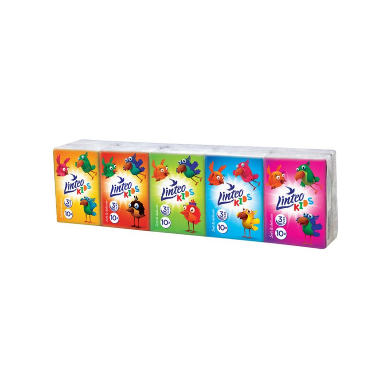 Kapesníky Linteo Kids mini 10x10ks bílé 3-vrstvé
