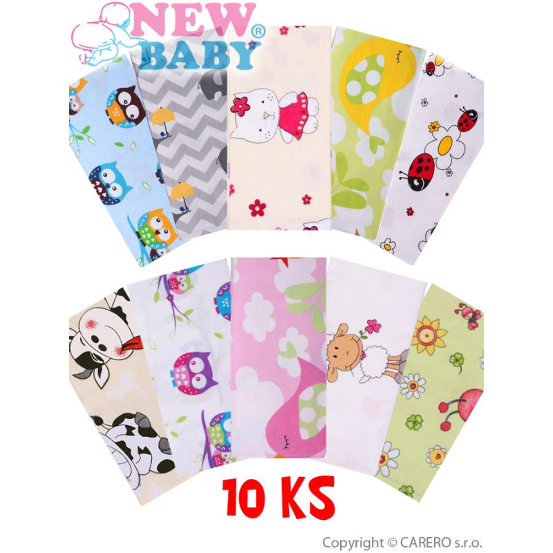 Pleny s potiskem New Baby - 10 ks