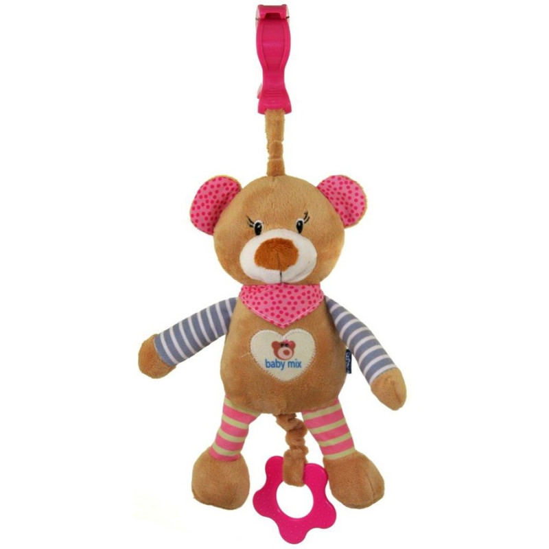 Plyšová hračka s hracím strojkem Baby Mix Medvídek