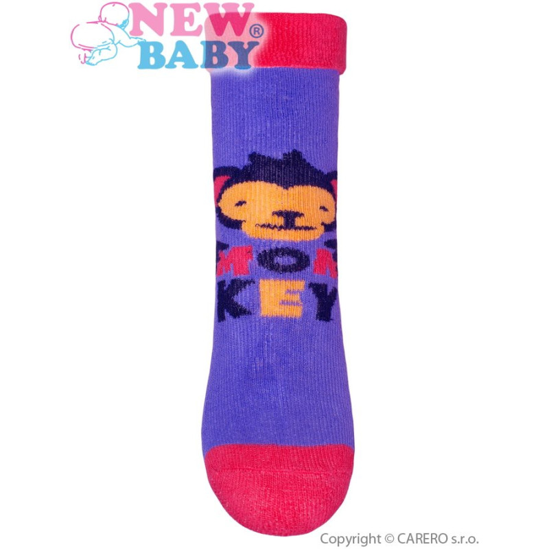 Ponožky New Baby fialové s opicí