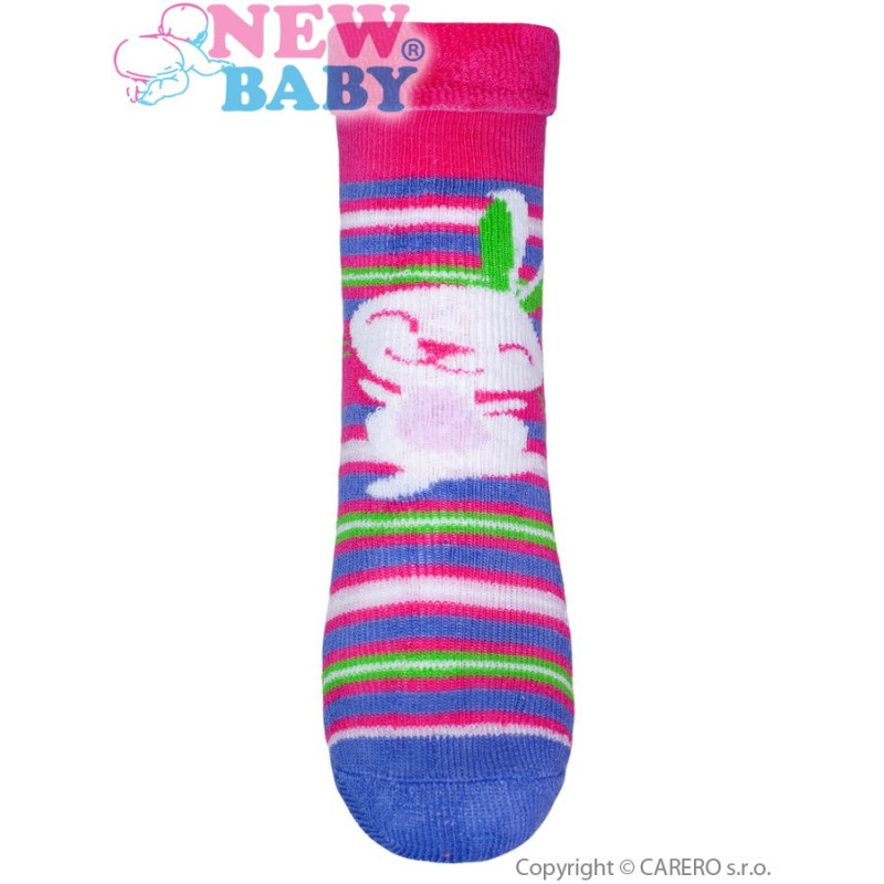 Ponožky New Baby růžovo-fialové s zajícem