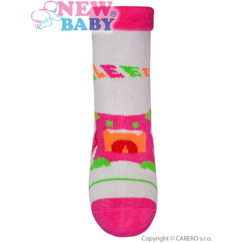 Ponožky New Baby šedo-růžové s robotem