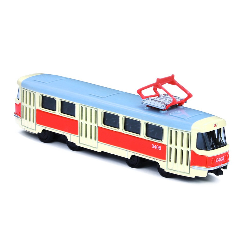 Kovová česká retro tramvaj, 16 cm