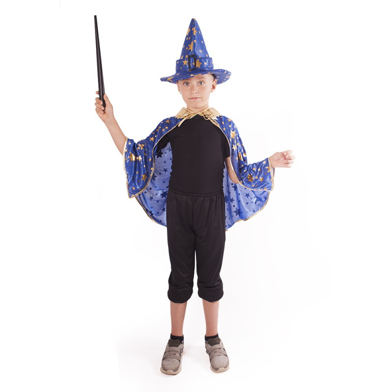 Plášť modrý s kloboukem Čaroděj
