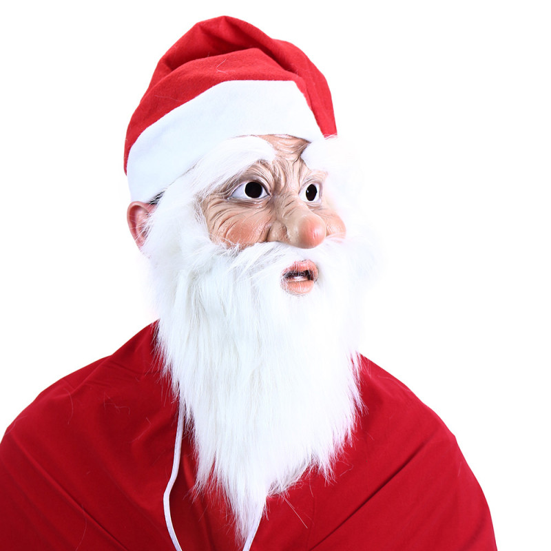 Maska Santa Claus s čepicí a vousy